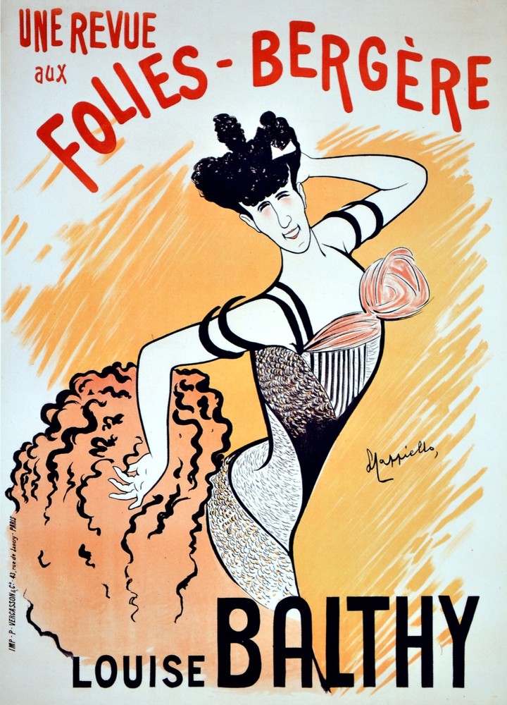 Folies Bergeree louise Balthy Decorative Poster. Home Graphic Art Design 3977