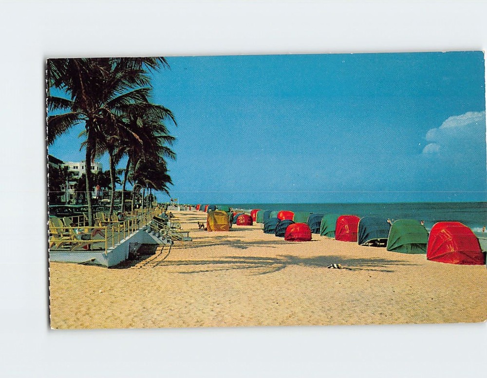 Postcard Looking North along the Beach Fort Lauderdale Florida USA
