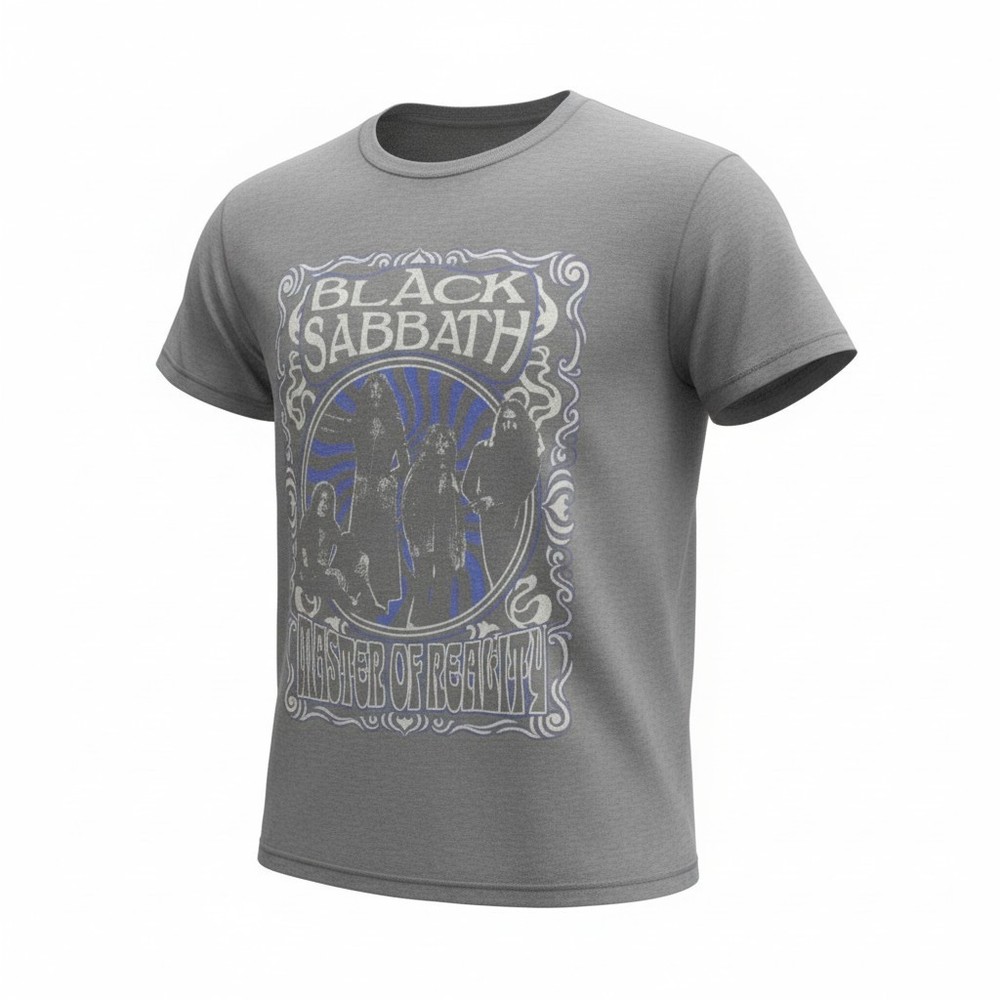 Gildan Softstyle Black Sabbath Graphic Cotton Gray T-Shirt Size L