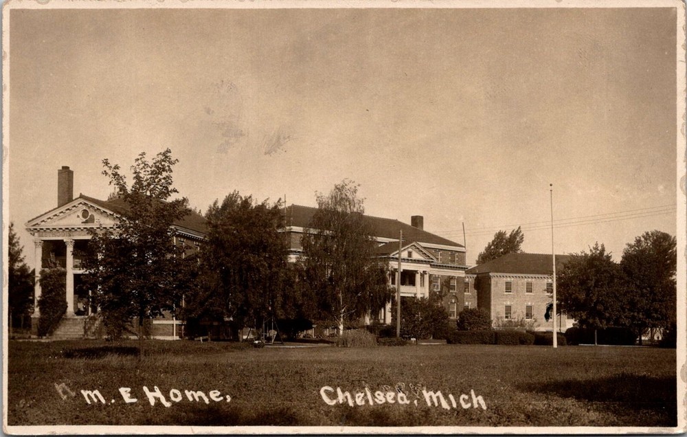 RPPC Chelsea Methodist Episcopal Home, Chelsea MI Vintage Postcard V75