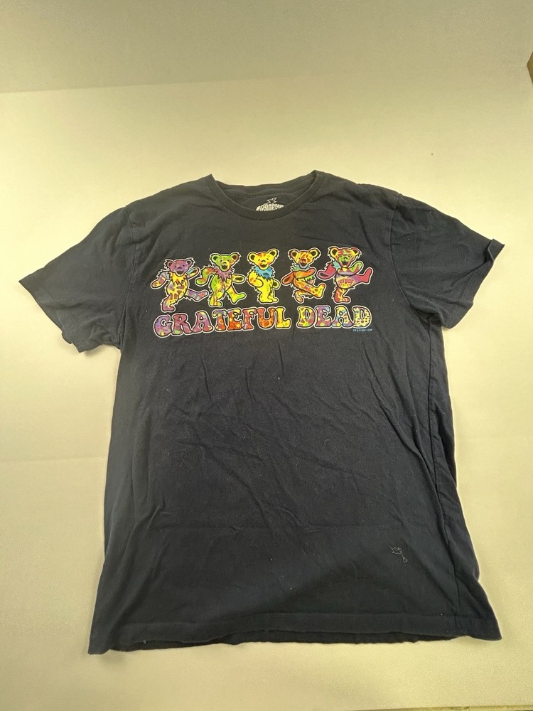- Grateful Dead - Dancing Bears Tie Dye Logo -Black T Shirt - Size Medium