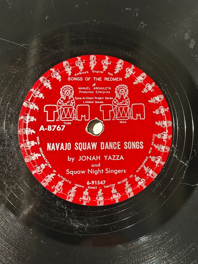 Jonah Yazza Squaw Night Singers - Navajo Dance Chant Redmen Tom Tom 78RPM