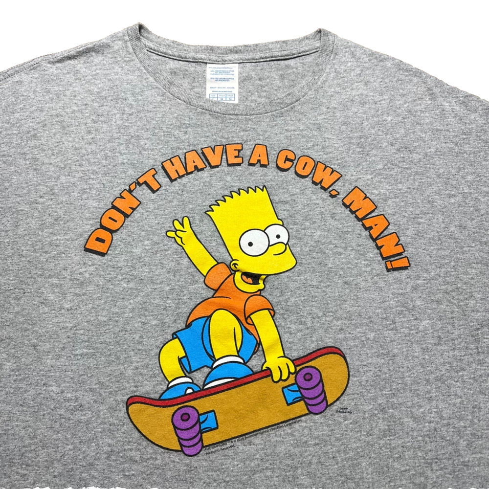 Delta The Simpsons Bart Simpson Skateboard Don't Have A Cow Man Gray T Shirt L