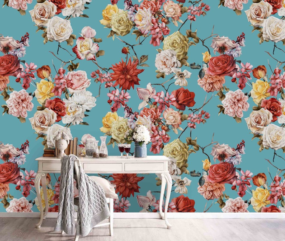 3D Flower Flora Pattern Wall Murals Wallpaper Murals Wall Sticker