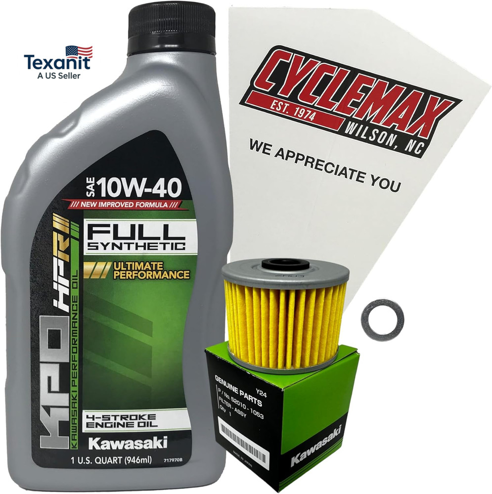 Full Synthetic Oil Change Kit Compatible with 2017-2023 Kawasaki Z125 Pro