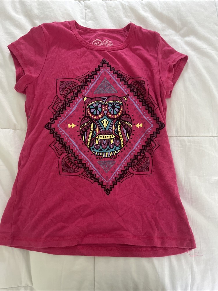 Girl’s Pink  Fashion T-shirt With Owl Design Size Children’s L