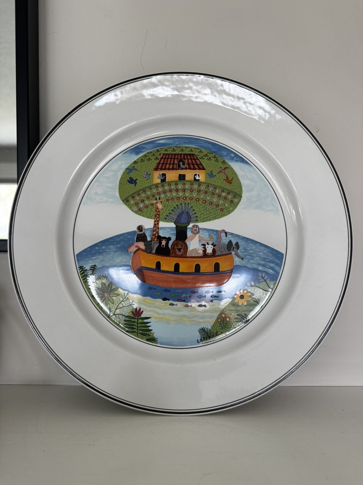 NWOT Villeroy & Boch Design Naif VITRO LaPlau Dinner Plate Noah's Ark 10.5