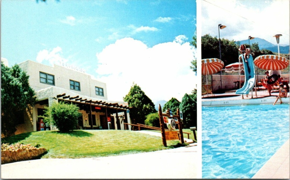 El Colorado Lodge Motel Manitou Springs Colorado Vintage Postcard