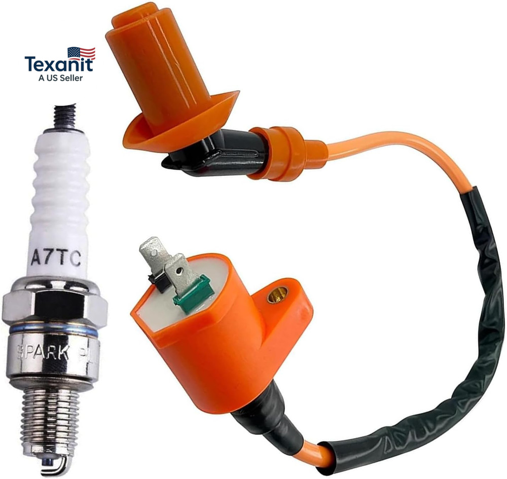2 PCS High Performance Racing Ignition Coil, GY6 Ignition Coil with Electrode Sp