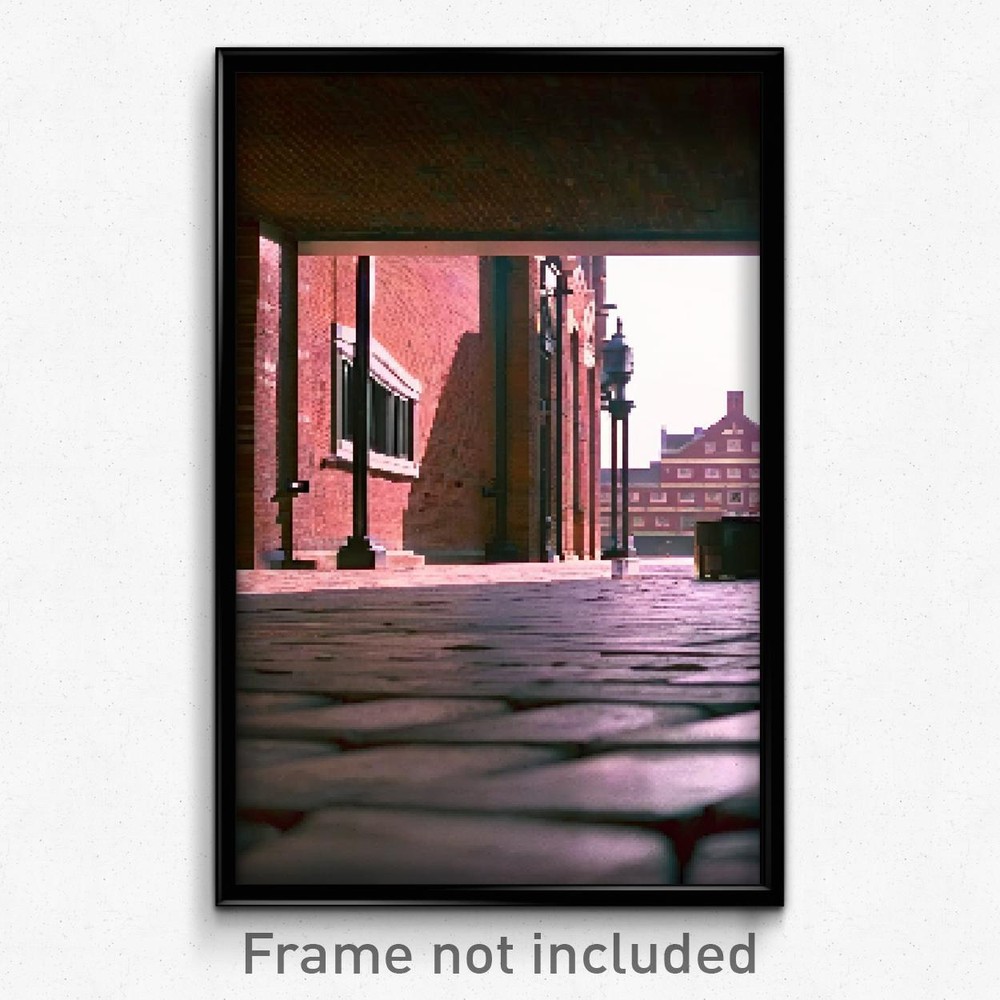 Pixel Art Poster - Buzzing Brickyard (8 Bit Psychedelic Trippy Video Game Print)