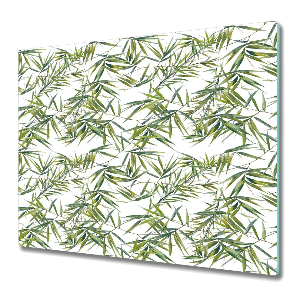 Glass Induction Ceramic Hob Cover Exotic Leaves Floral Flowers 60x52