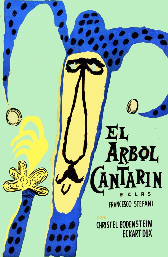 4436.El arbor cantarin.blue jester.POSTER.Decoration.Children room interior Art