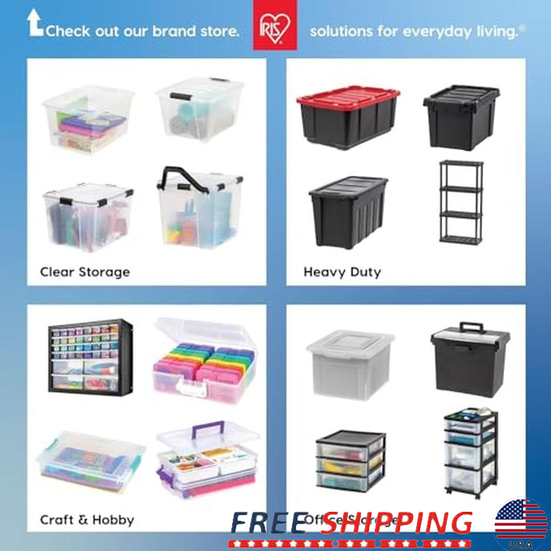 54 Quart Stackable Storage Bins 6 Pack Latching Buckles Clear Durable Totes New