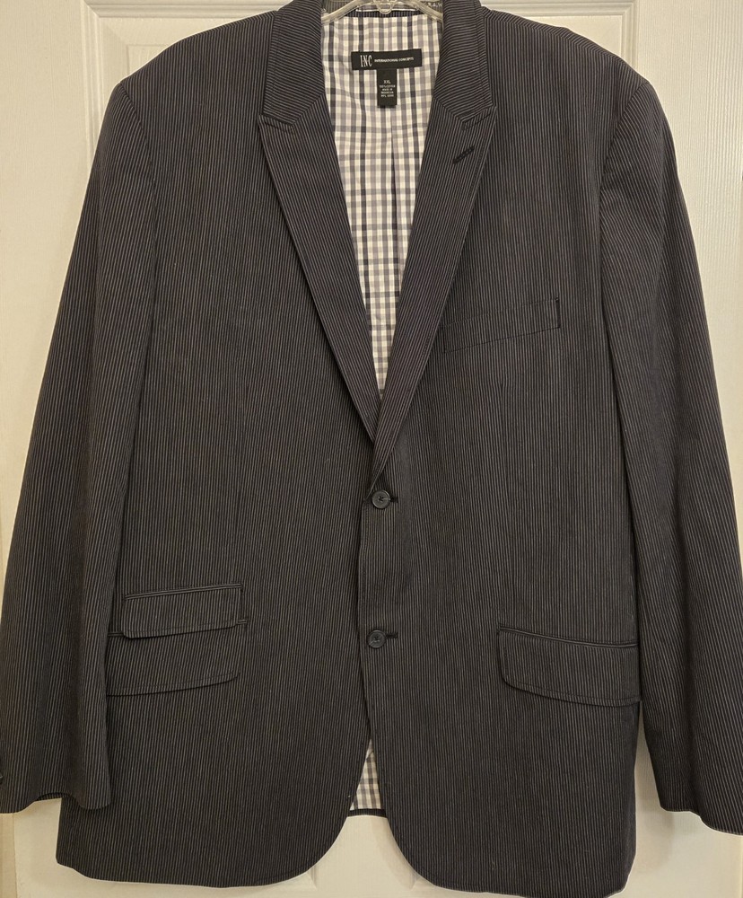 NEW I.N.C. International Concepts Men's Suit Jacket Navy Stripe Blazer Size XXL