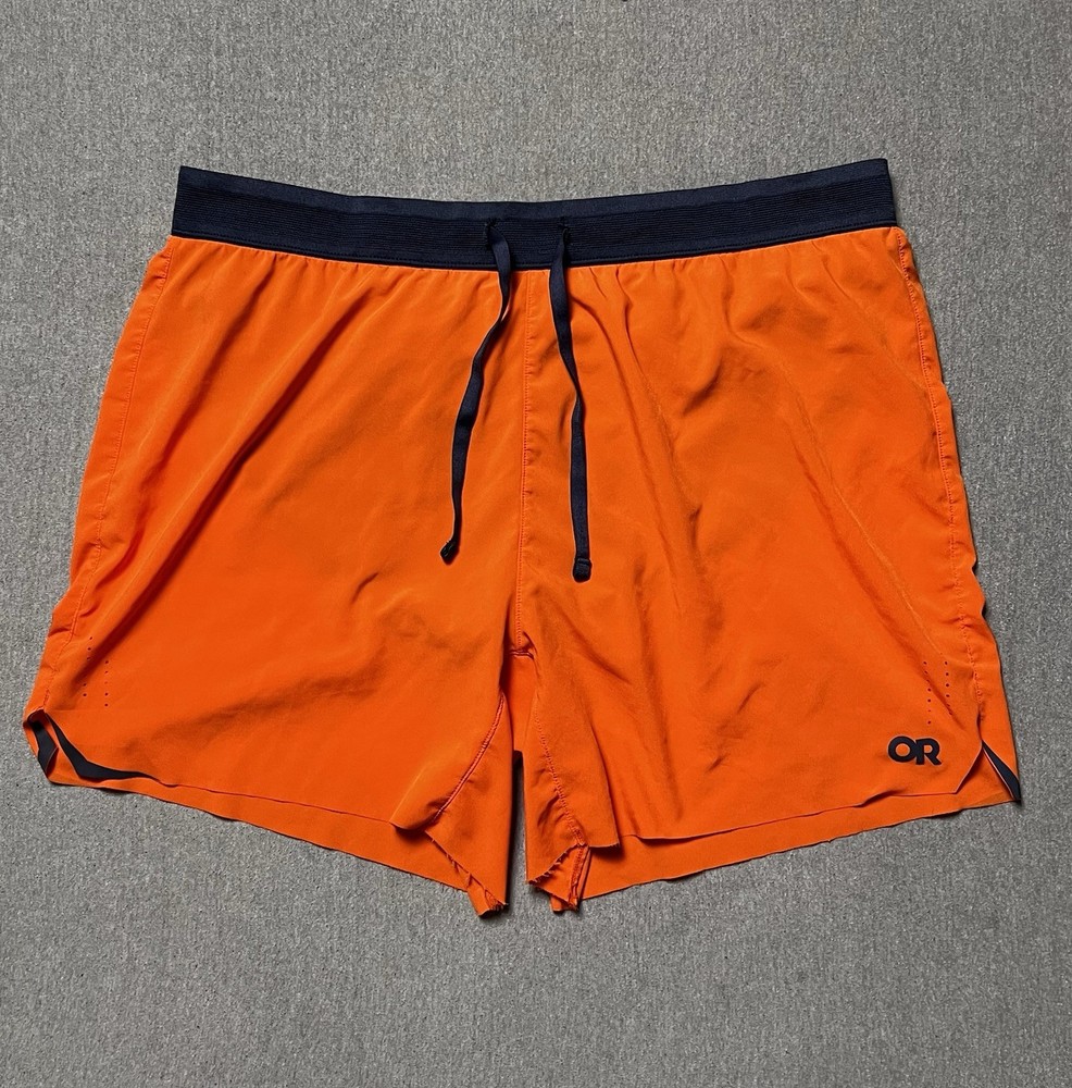 Outdoor Research Shorts Mens L Orange Lined Hiking Climbing Running