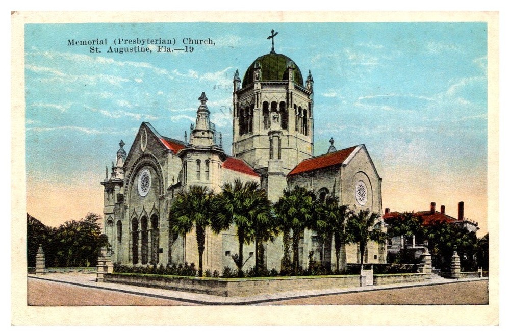 c1920s Memorial Presbyterian Church St. Augustine Florida Vintage Postcard