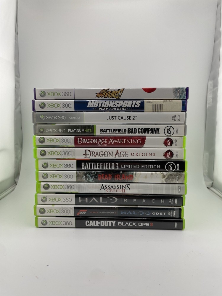 Lot of 13 Xbox 360 Video Games: (Call of Duty, Dragon Age, Halo, Battlefield)