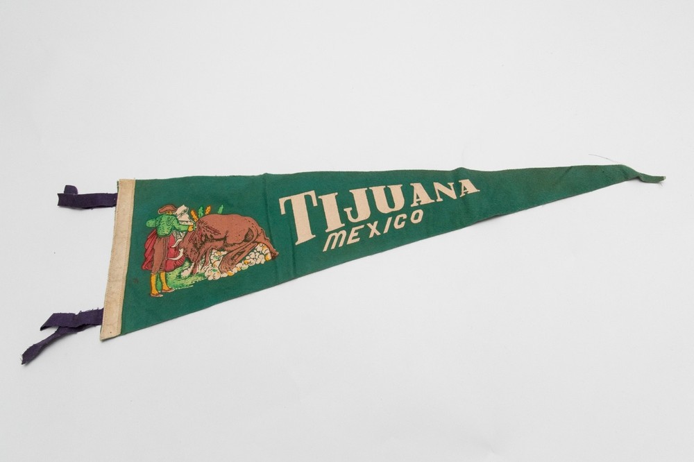 Vintage Tijuana Mexico Souvenir Felt Pennant 26