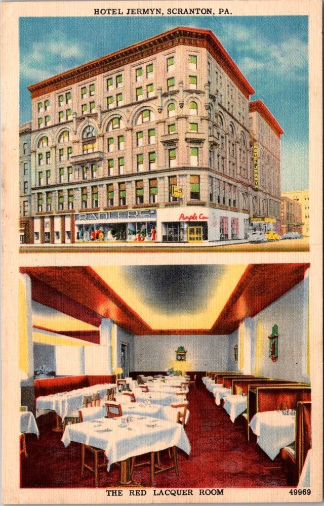 Vintage Postcard Linen Hotel Jermyn Scranton PA Pennsylvania