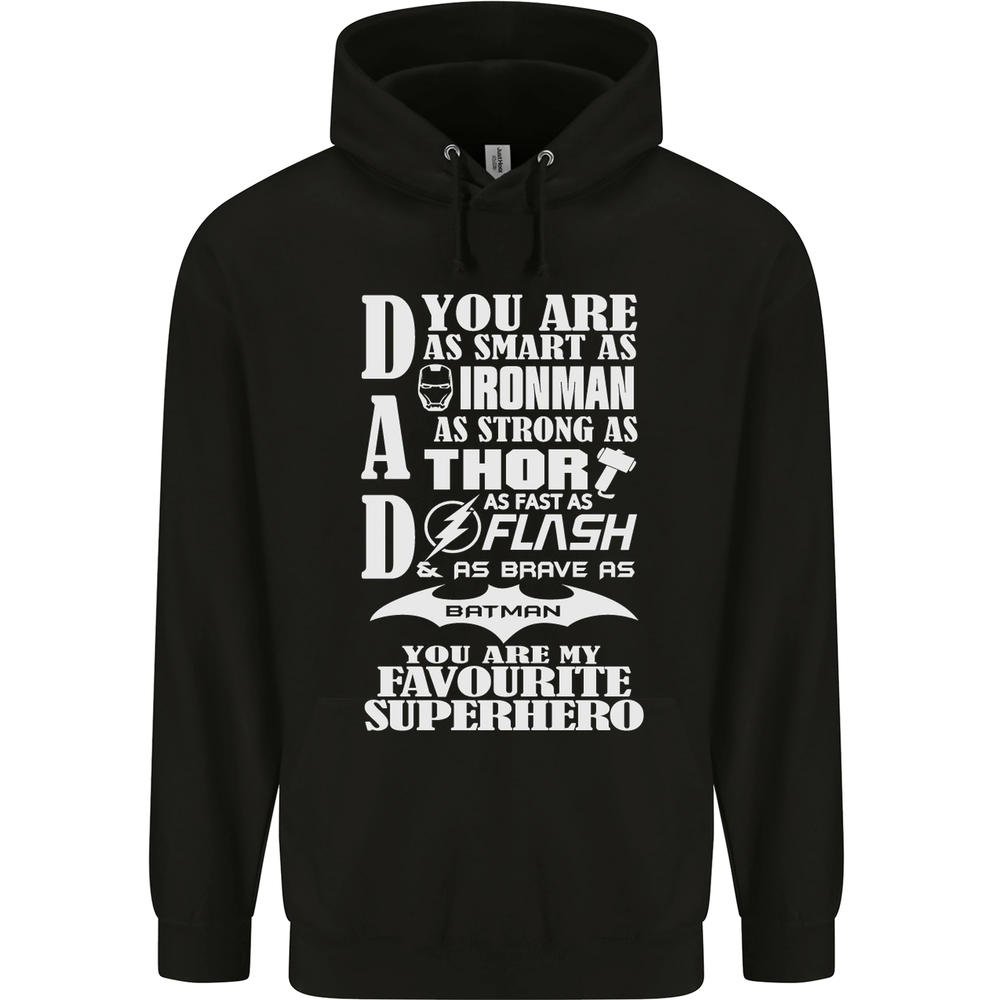 Dad My Favourite Superhero Fathers Day Mens 80% Cotton Hoodie