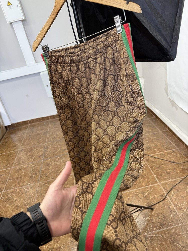 🇮🇹 Gucci GG Monogram Wed Stripe Sweatpants Rare Size L