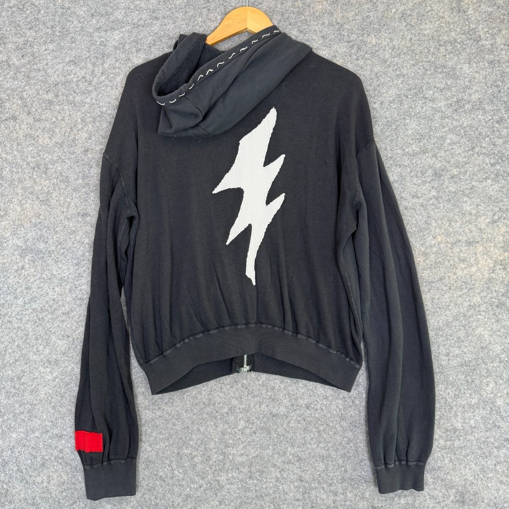 Riley Bolt Hoodie Womens Medium Full Zip Embroidered Oversized Fleece Made USA