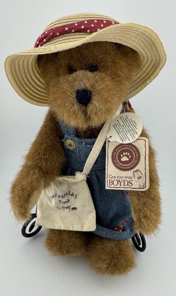 Vintage Boyd’s Bears 11” Martha S. McBruin “Gardeners Sow Love” With Hat And Bag