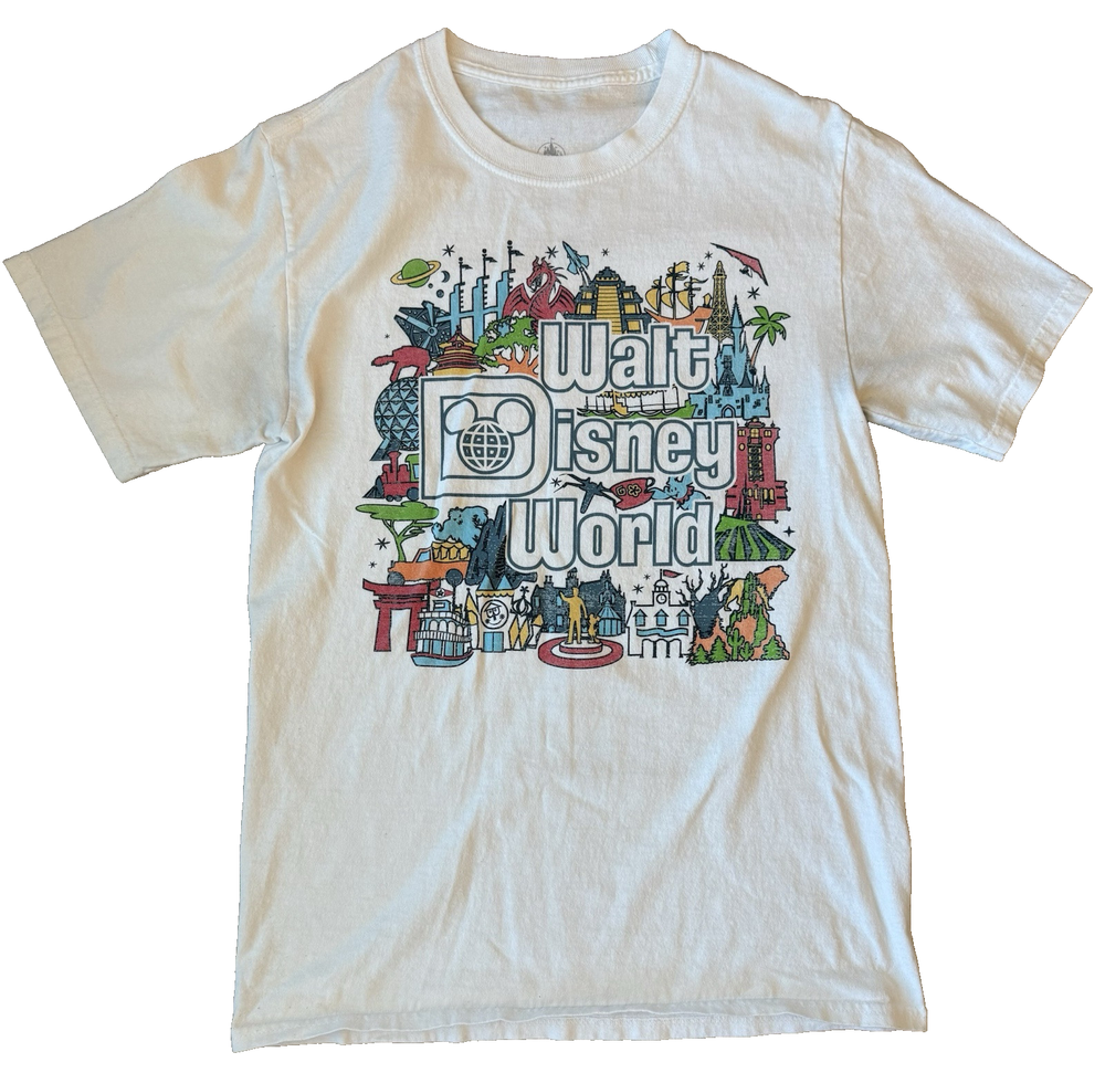 Walt Disney World White Small T-Shirt with Opening Day Icons and Mickey