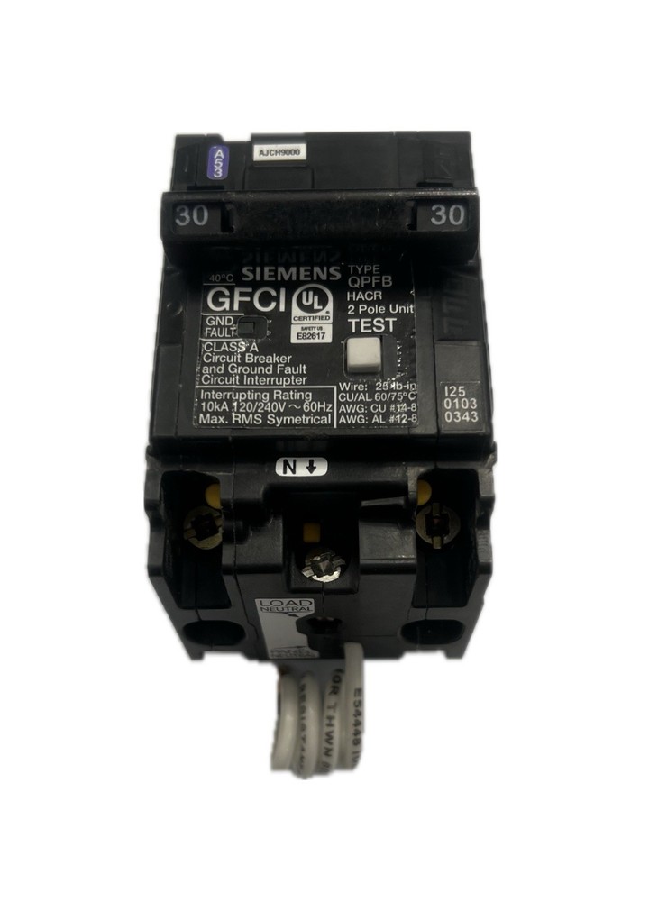 Siemens Q230GF Ground Fault Circuit Breaker 2-Pole 30 AMP 120/240 VAC USED!!