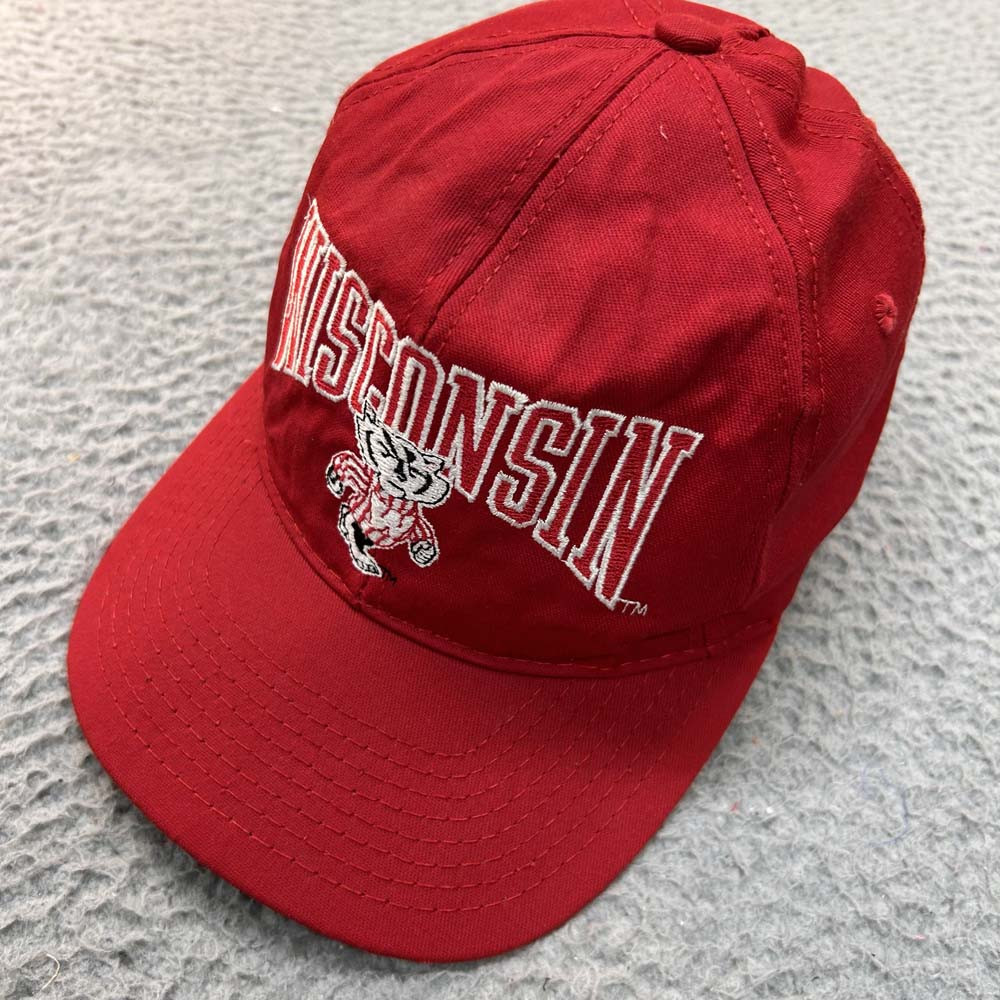 VTG Wisconsin Badgers Hat Cap Mens  One Size PUKKA USA Spellout