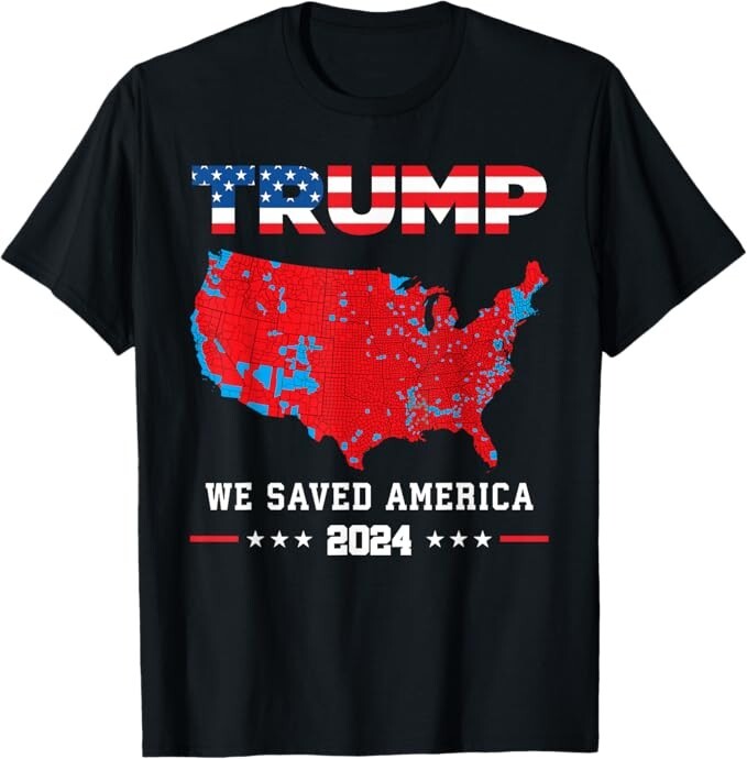 Trump 2024 We Saved America Presidential Election Map Unisex T-Shirt