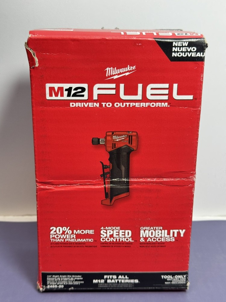 Milwaukee M12 FUEL 1/4 Inch Right Angle Die Grinder Tool Only Open Box