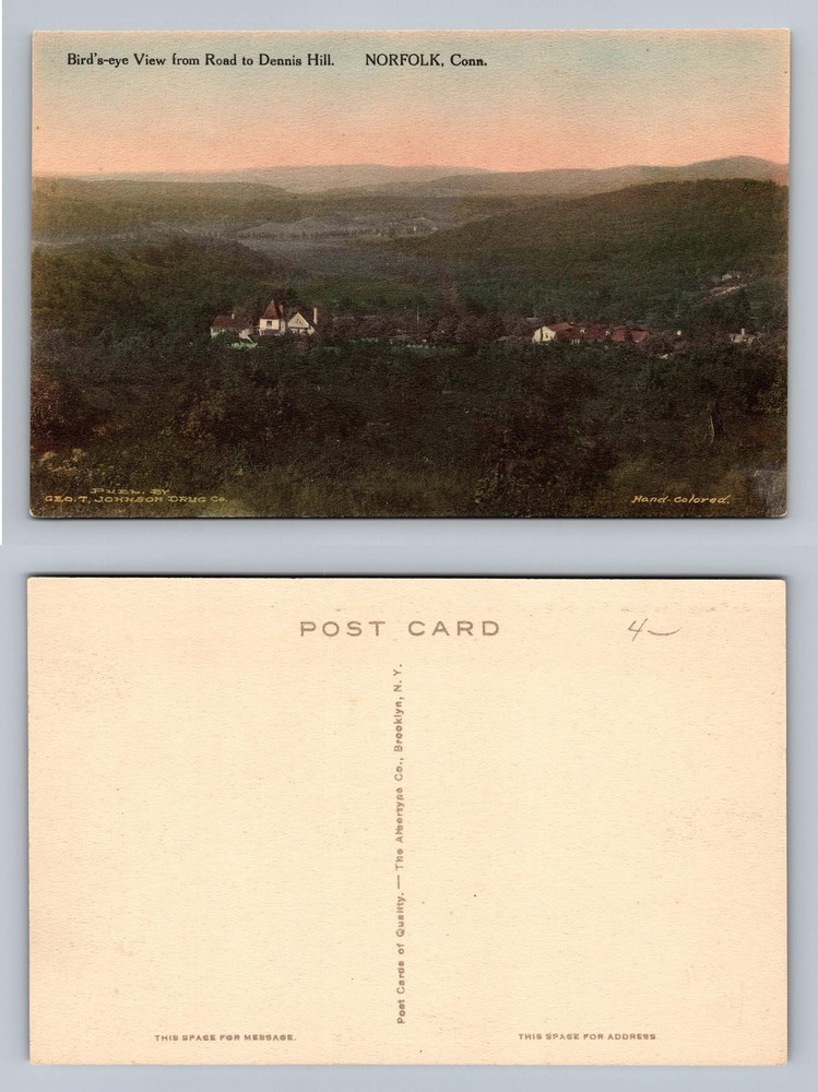 Norfolk, CT-Connecticut, Dennis Hill Road View Scenic Card Vintage Postcard