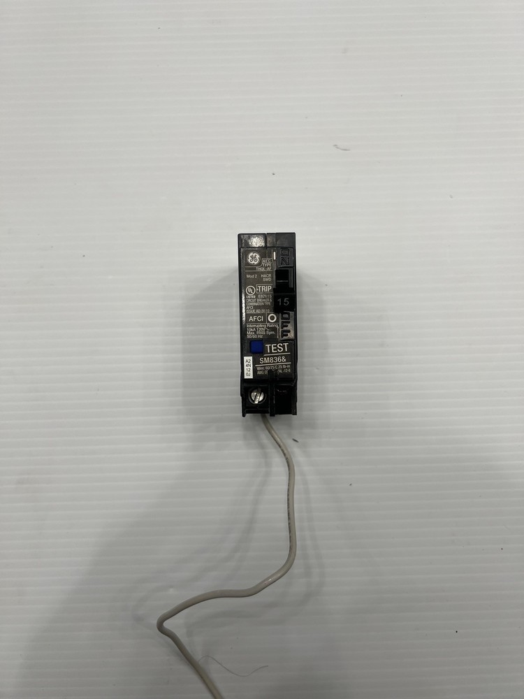 Used damaged GE THQL115AF 1 Pole 15 Amp Arc Fault Circuit