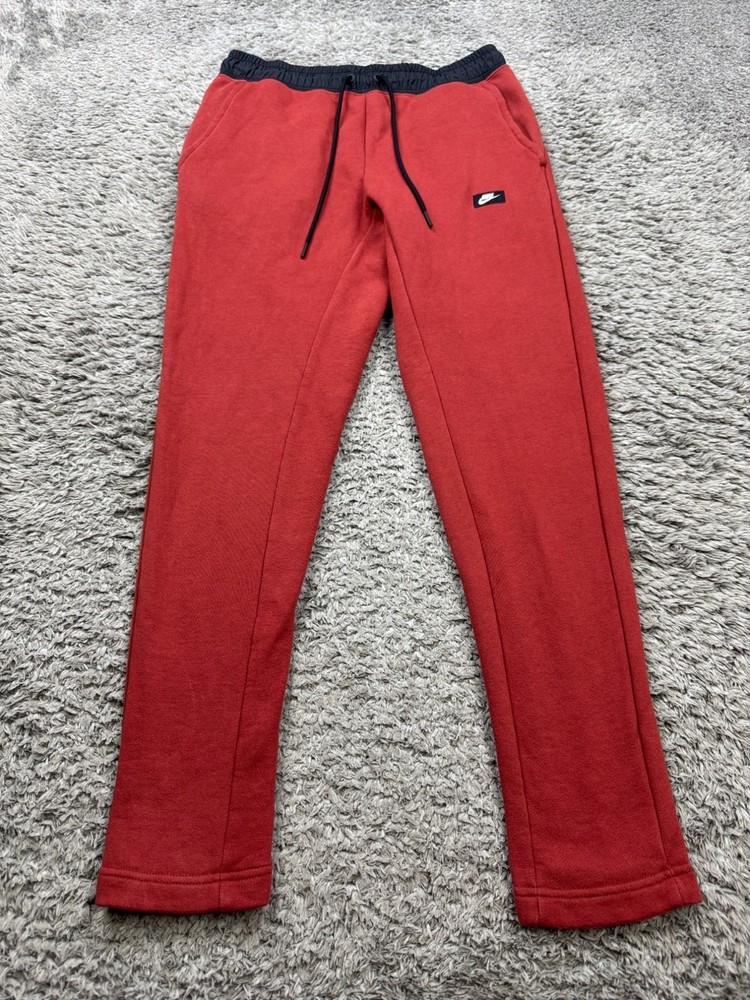 Nike Sweatpants Men Small Red Sportswear Club Tech Fleece Tapered Joggers