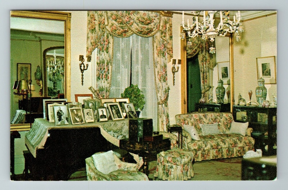 Hyde Park NY-New York, Interior Roosevelt Home, Vintage Postcard