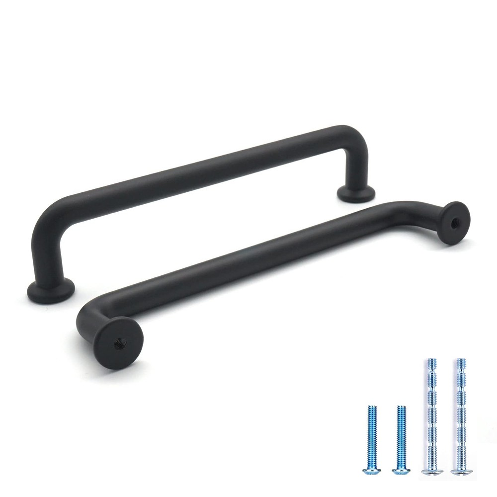 10 Pack Hole Center 5''(128mm) Matte Black Kitchen Cabinet Pulls.Zinc Alloy S...
