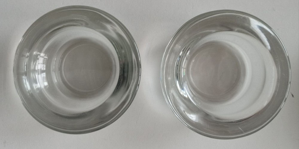 Vintage Set of 2 Clear Glass Tea Light Candle Holders