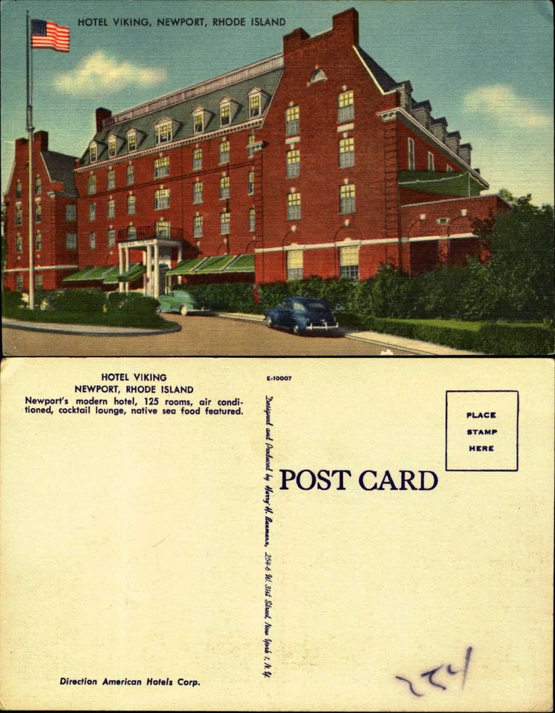 Hotel Viking Newport Rhode Island 1940s cars linen