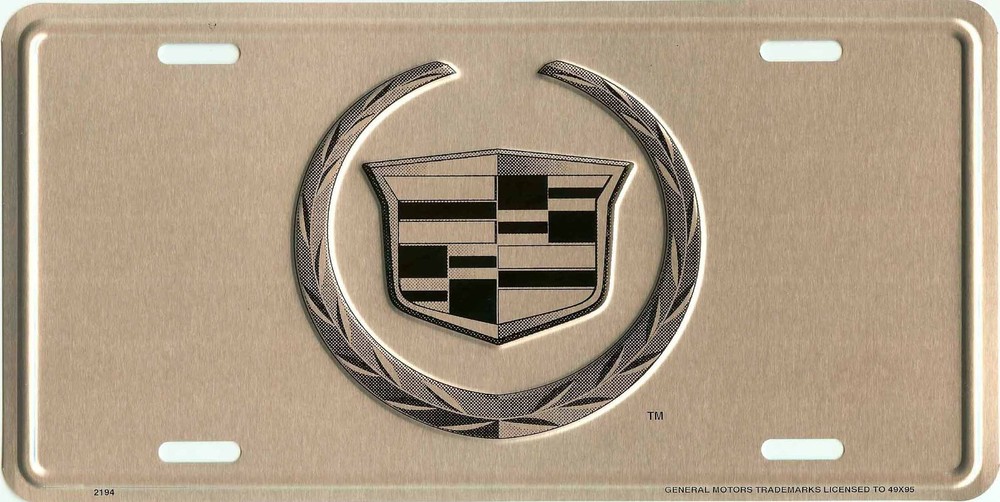 CADILLAC METAL LICENSE PLATE AUTO TAG NEW OLD STOCK EMBOSSED SILVER #2007