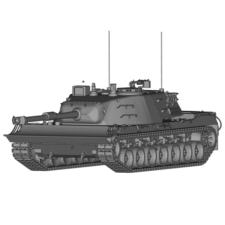 3D printing 1/48 Projekt KZ.07P (E) Tank Painting finish model