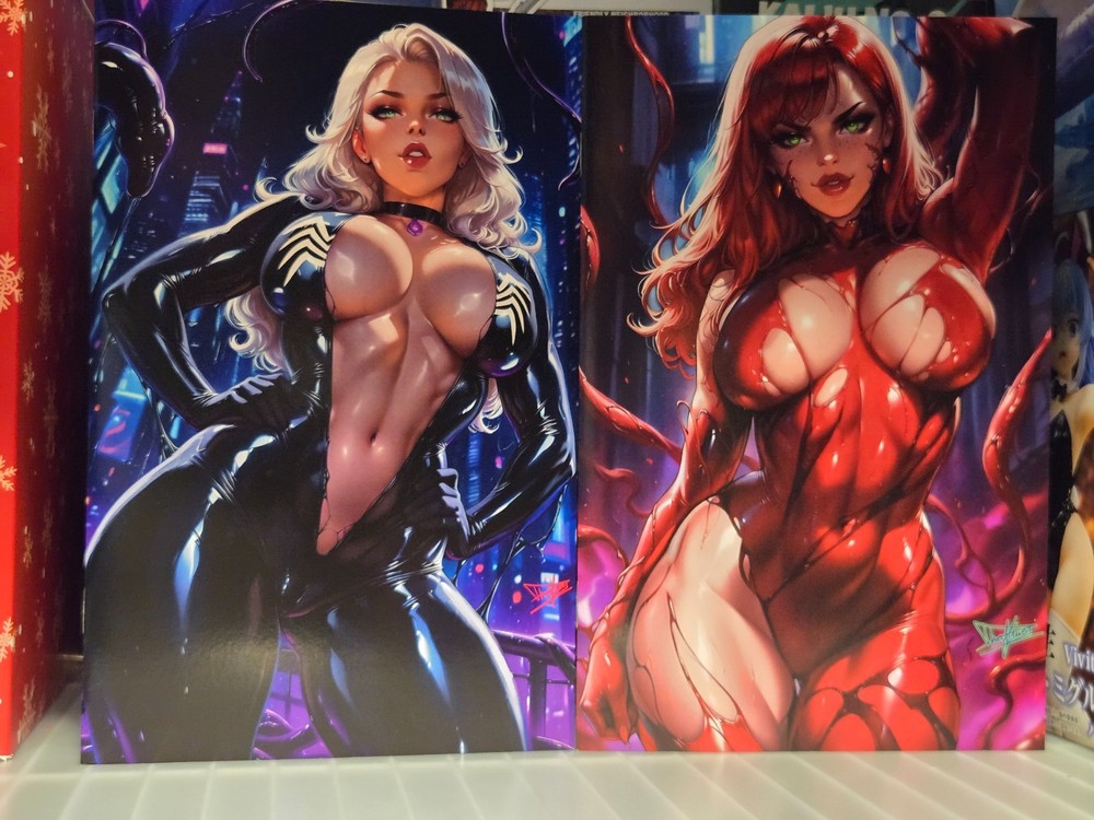 Black Cat and MJ Venomized Cosplay Multiverse Saga #1 Dhaxina Artist Alley