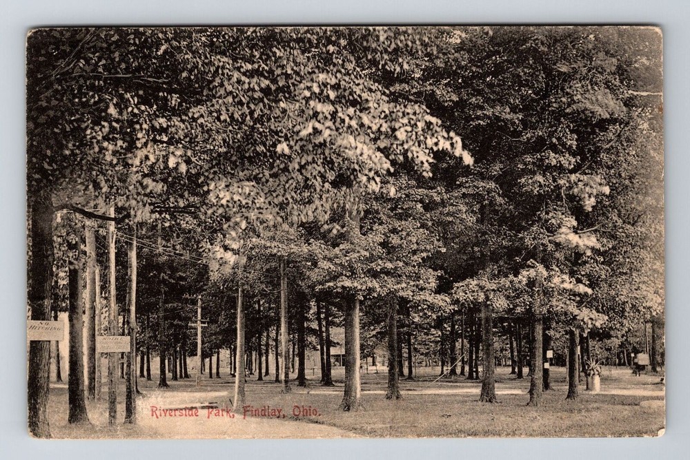 Findlay OH-Ohio, Riverside Park, c1908 Vintage Postcard