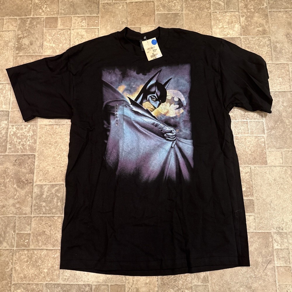 Vintage 1995 DC Comics Batman T-Shirt Dark Knight Graphic Tee Black XL USA NWT