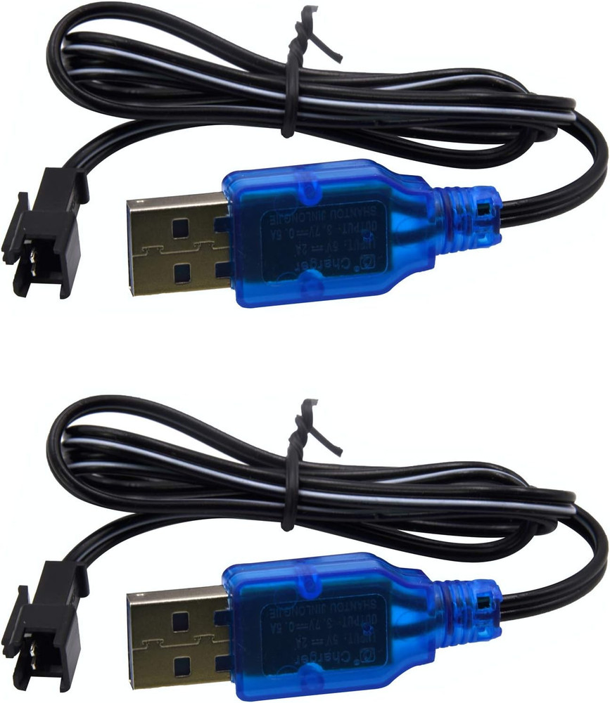 Blomiky 2 Pack 3.7V Lithium Battery Charger Cable with SM-2P Plug Connector for