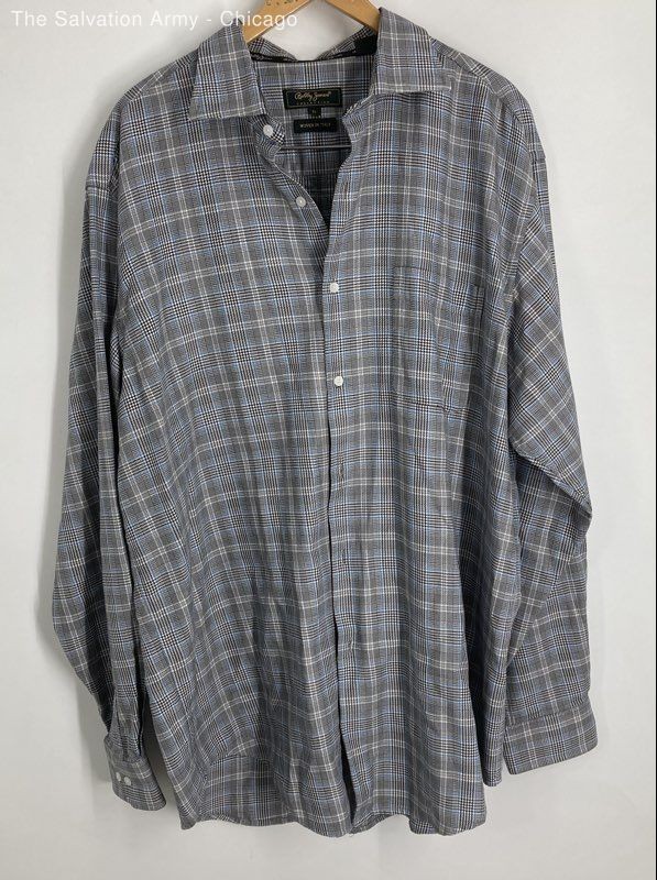 Bobby Jones Collection Mens Multicolor Plaid Cotton Woven Button-Up Shirt Sz XL