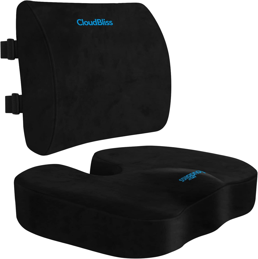 Seat Cushion for Office Chair,Car Seat,Lumbar and Back Support Memory Foam Pillo