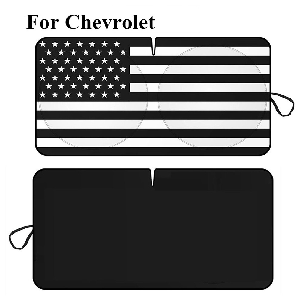 US Flag Chevrolet Car Windshield Sun Shade for Heat Block and UV Protection