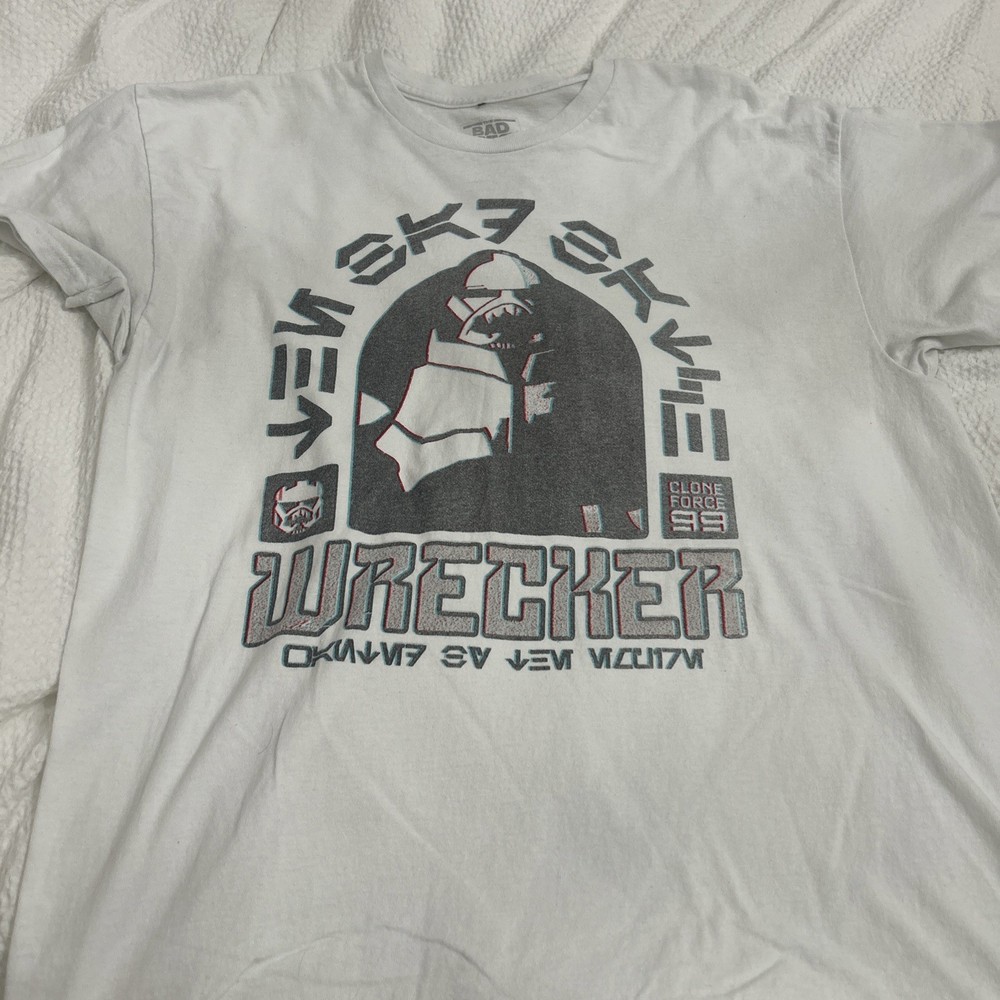 STAR WARS The BAD BATCH White T-Shirt: Wrecker Clone Force 99 Medium Cotton NEW