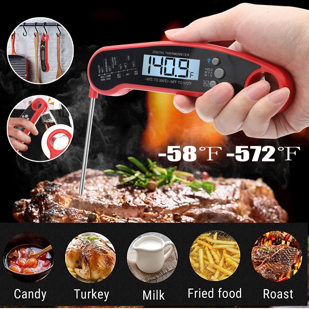 Instant Read Digital Meat Thermometer Fast for Kitchen Food Cooking BBQ Grilling